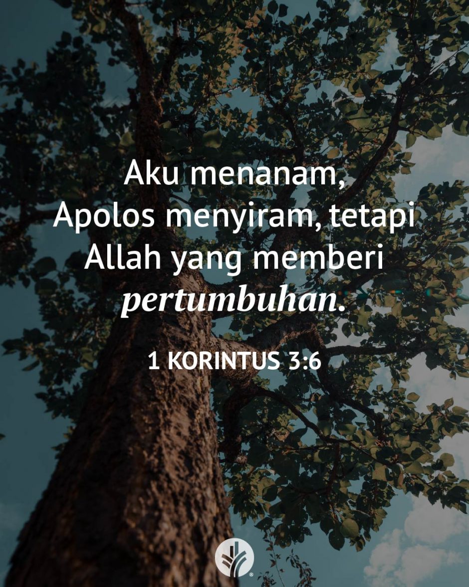 Aku menanam, Apolos menyiram, tetapi Allah yang memberi pertumbuhan. (1 Korintus 3:6) Aku menanam, Apolos menyiram, tetapi Allah yang memberi pertumbuhan. (1 Korintus 3:6)
